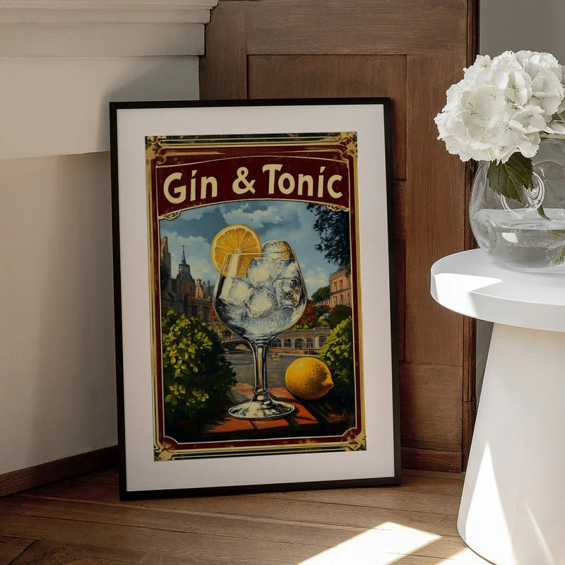 Gin &amp; Tonic Vintage - Andreas Magnusson Framed Art | Home or Office Art