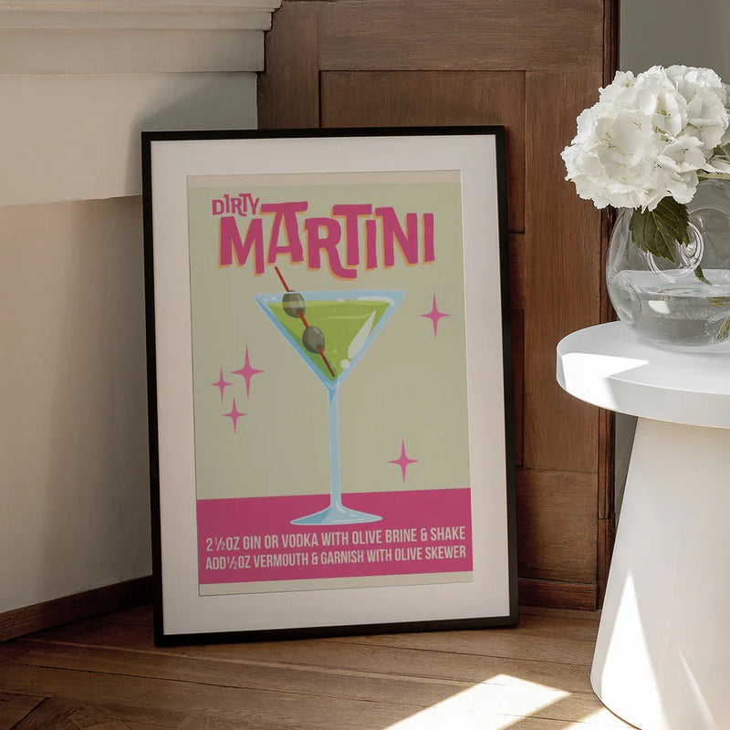 Dirty Martini Cocktail 01.png - WallChart Art Studio Framed Art | Home or Office Art
