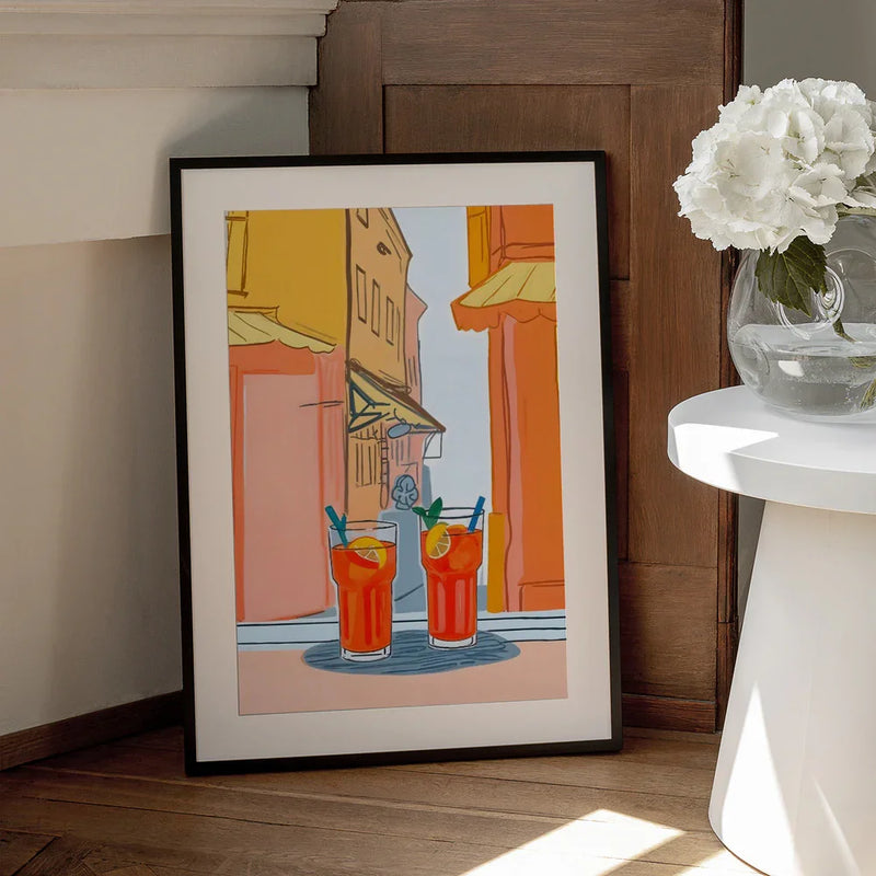 Two Aperols Please! - Uma Gokhale Framed Art | Home or Office Art