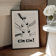 Cin cin! Wine Party with Friends - Rio Soléy Framed Art | Home or Office Art
