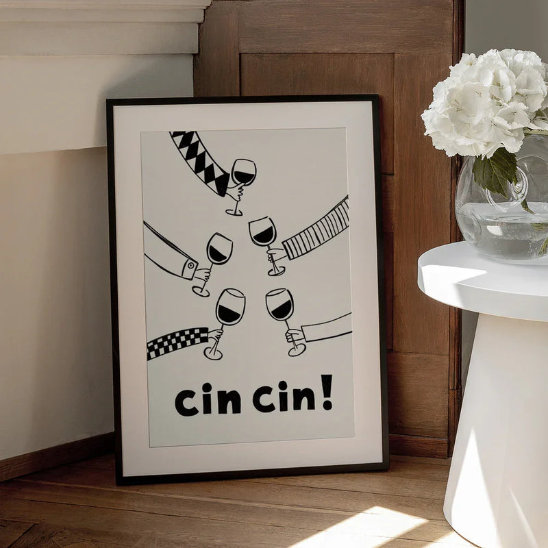 Cin cin! Wine Party with Friends - Rio Soléy Framed Art | Home or Office Art