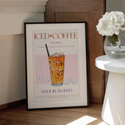 Refreshing Glass of Iced Coffee - Nazma Khokhar Framed Art | Home or Office Art