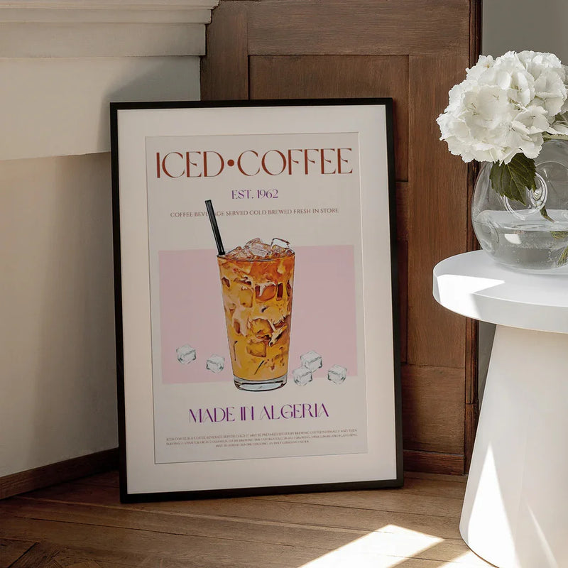 Refreshing Glass of Iced Coffee - Nazma Khokhar Framed Art | Home or Office Art