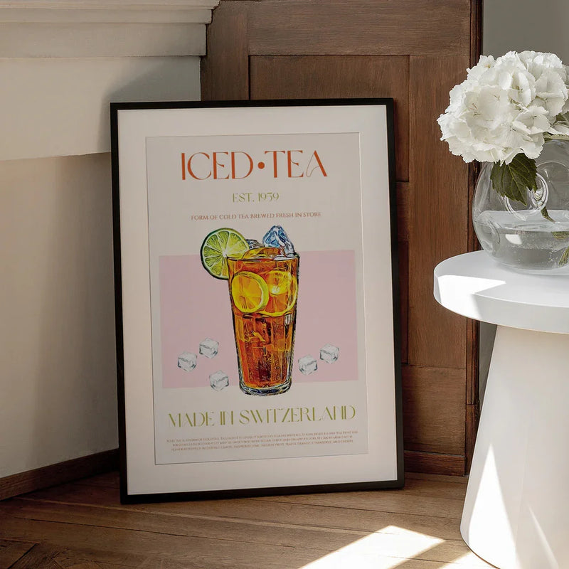 Refreshing Glass of Iced Tea - Nazma Khokhar Framed Art | Home or Office Art