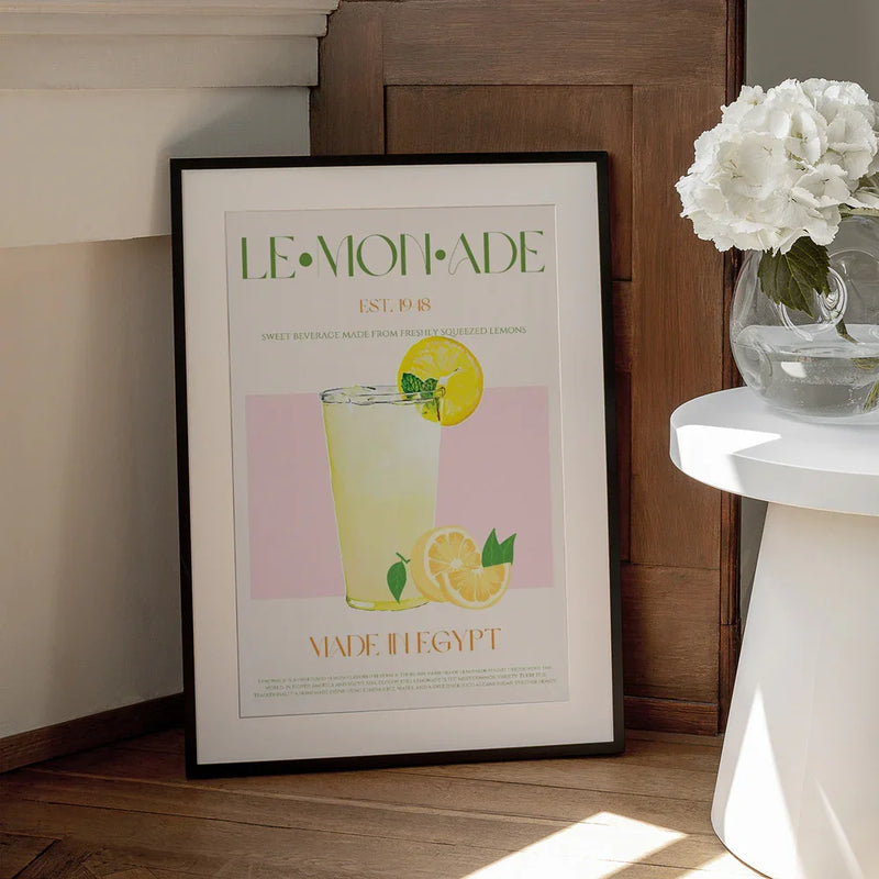 Refreshing Glass of Lemonade - Nazma Khokhar Framed Art | Home or Office Art