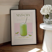 Chilled Matcha Drink - Nazma Khokhar Framed Art | Home or Office Art