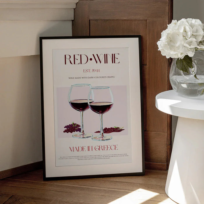 Greek Wine Elegance - Nazma Khokhar Framed Art | Home or Office Art