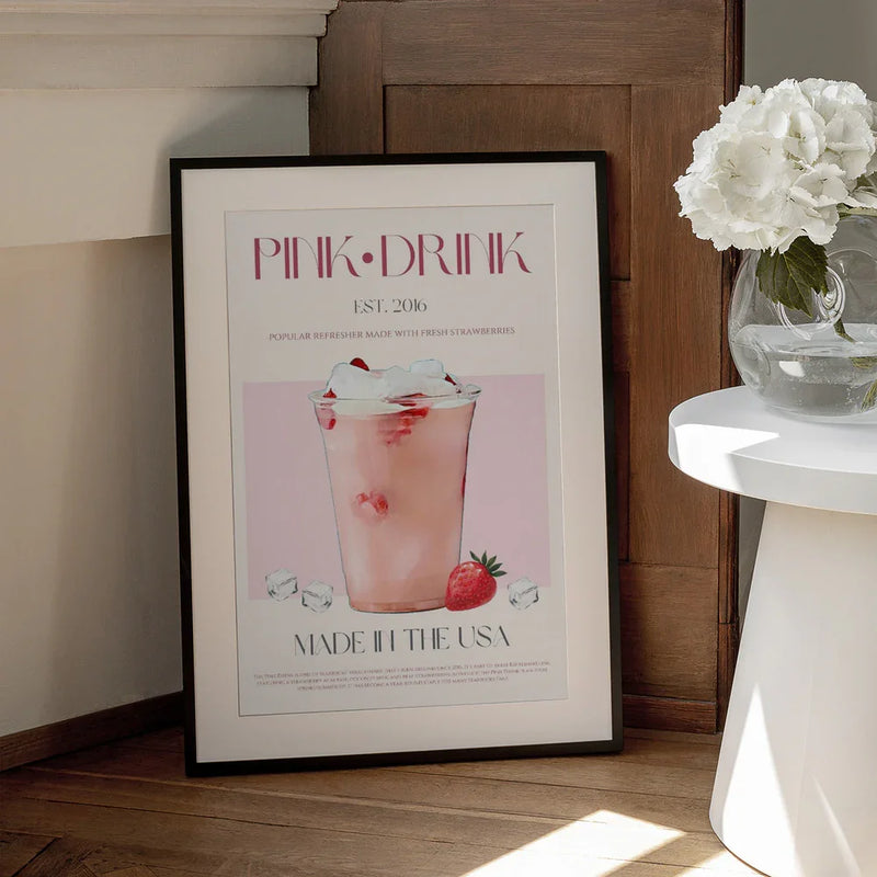 Pink Drink Print - Nazma Khokhar Framed Art | Home or Office Art