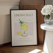 Illustration Of A Limoncello Drink - Nazma Khokhar Framed Art | Home or Office Art