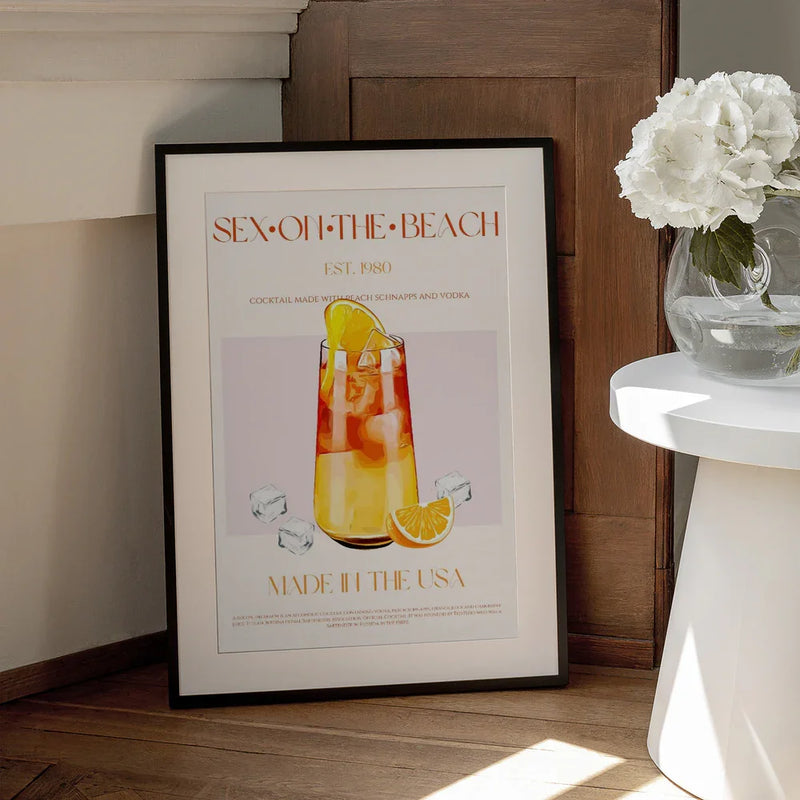 Tropical Sunset Sip - Nazma Khokhar Framed Art | Home or Office Art