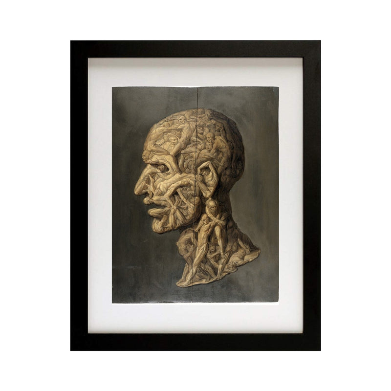 Modern Art Human Head Framed Wall art decor