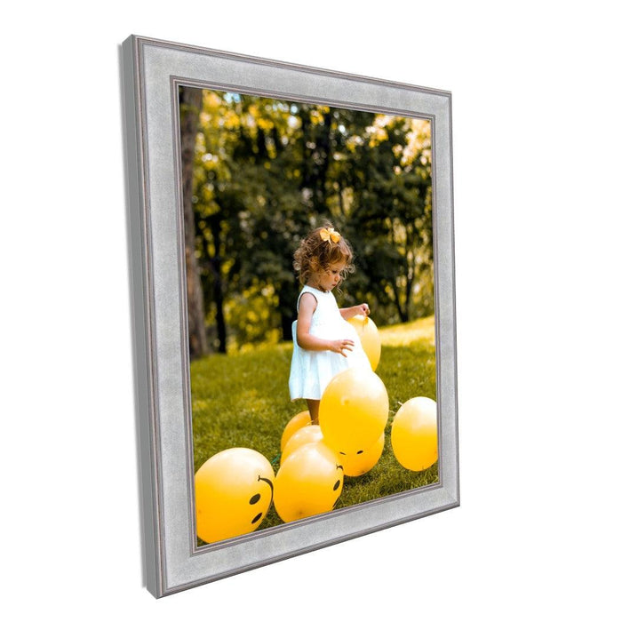 Modern Contemporary Silver Picture Frame with Copper line- Modern Framing - Modern Memory Design Picture frames - New Jersey Frame shop custom framing