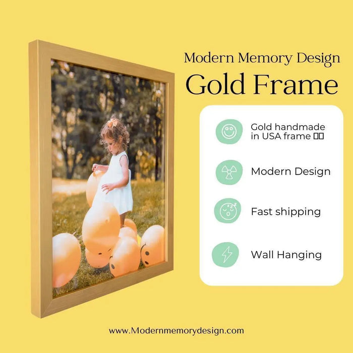 Modern Gold Gold 14x18 Frame matted to 11x14