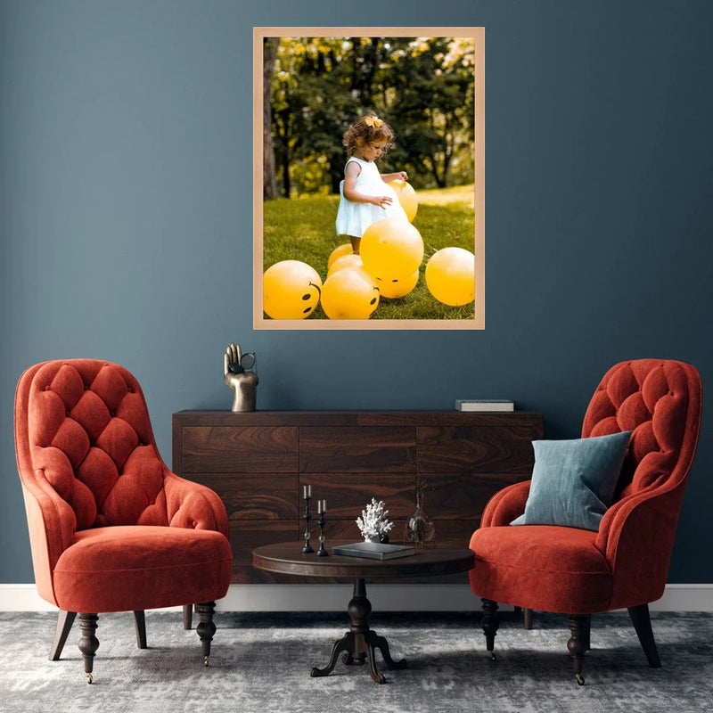 Natural Wood 17x5 Picture Frame Acrylic Glass - Modern Light Wood Frame