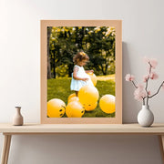 Natural 5x28 Wood Picture Frame with Real Glass - Maple Light Wood Photo Frame