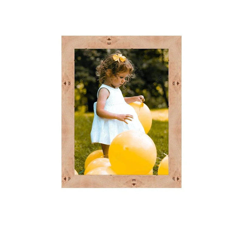 Natural Wood Burl Picture Frame Wall Hanging Custom Framing - Modern Memory Design Picture frames - New Jersey Frame shop custom framing