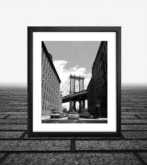 New York City art Manhattan Bridge Black and White Photo