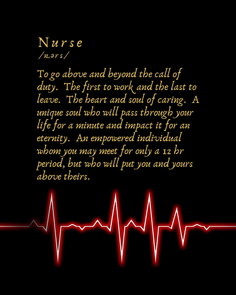 nurse To go above and beyond the call of duty wall gift art