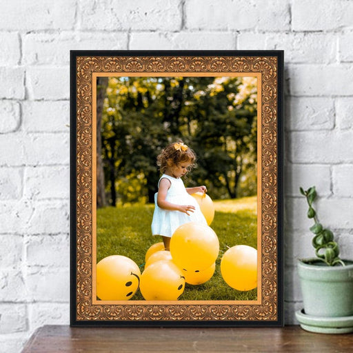Ornate Gold Picture Frame With Black Outside Lip - Modern Memory Design Picture frames - New Jersey Frame shop custom framing
