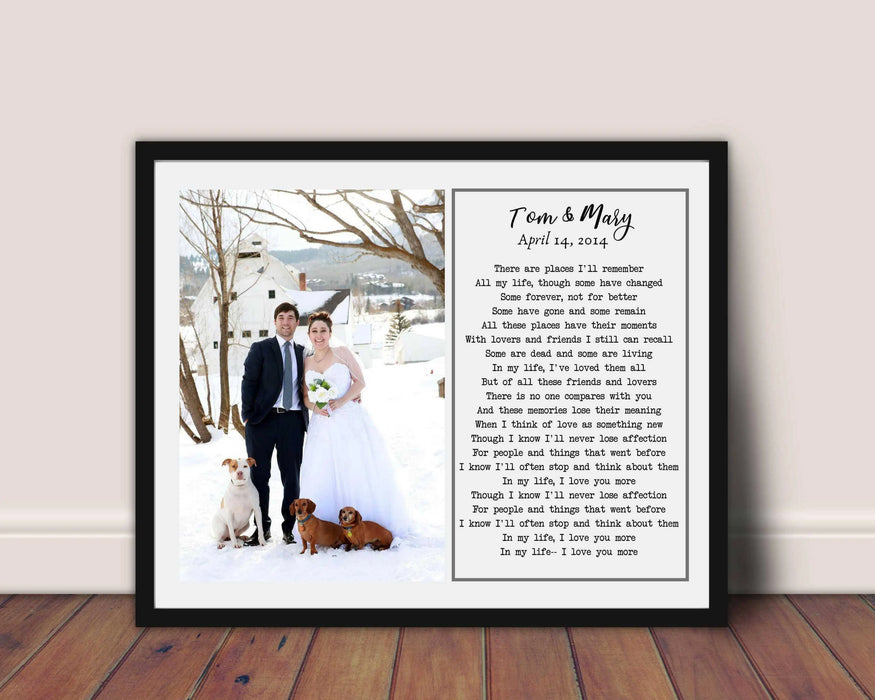 Personalized anniversary lyric wall art gift for wife or husband wall art decor