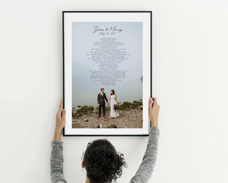 Personalized anniversary lyric wall art gift for wife or husband wall art decor