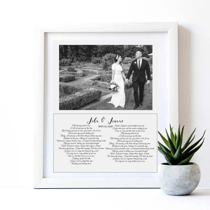 Personalized Wedding Anniversary Art gift for Decor 8x10 framed art decor