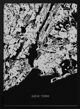 map_new york_002_black Framed Art Pictufy Studio II | Home or Office Art