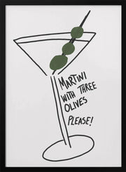 Olive Trio Martini - Athene Fritsch Framed Art | Home or Office Art