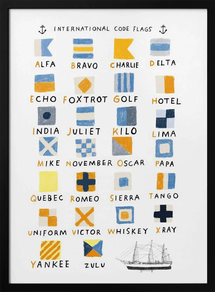 Nautical Flags - Hanna Melin Framed Art | Home or Office Art