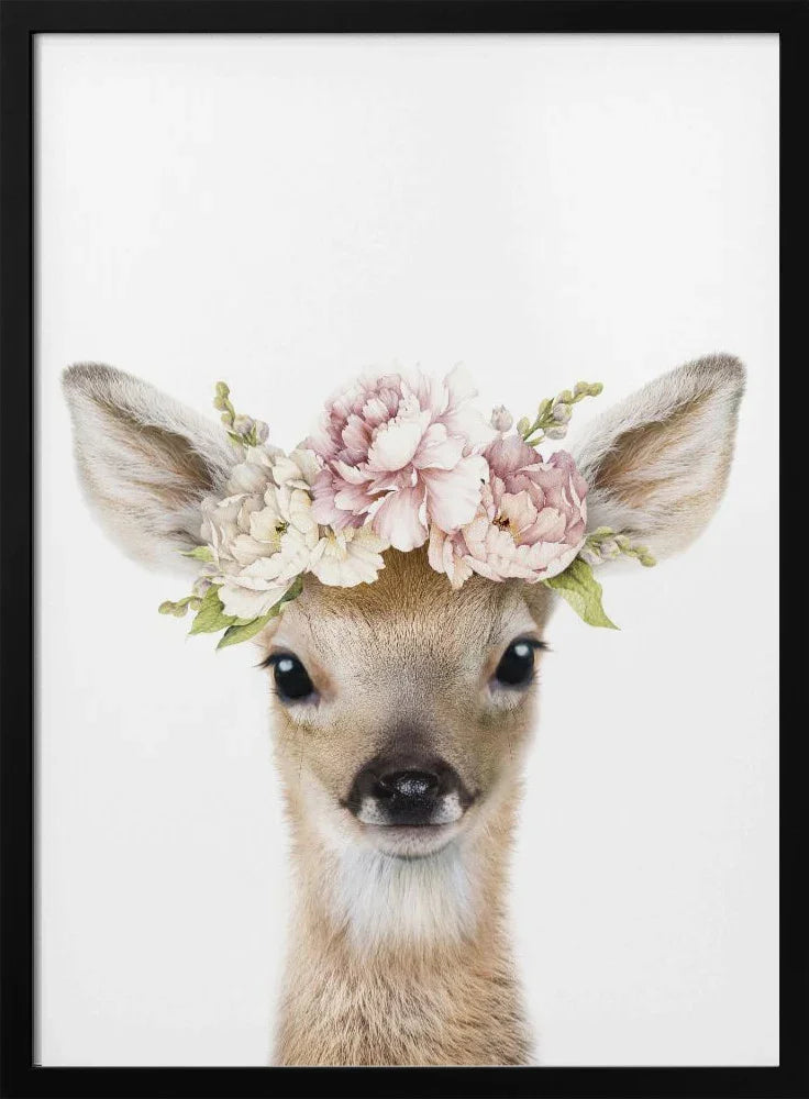 Floral Baby Deer Framed Art Lola Peacock | Home or Office Art