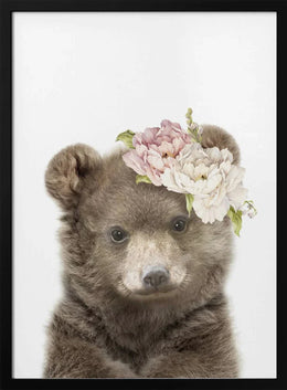 Floral Baby Bear Framed Art Lola Peacock | Home or Office Art