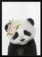 Floral Baby Panda Framed Art Lola Peacock | Home or Office Art