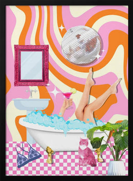 Groovy Bathtub Bliss - Athene Fritsch Framed Art | Home or Office Art