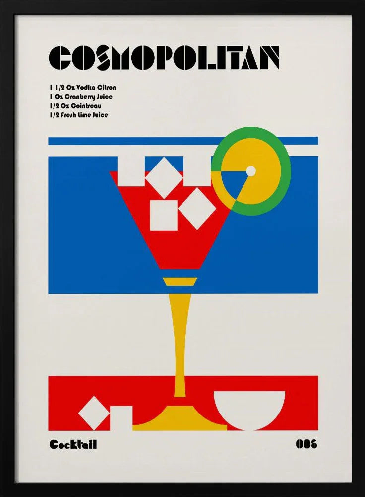 Cosmopolitan Bauhaus Cocktail - Retrodrome Framed Art | Home or Office Art