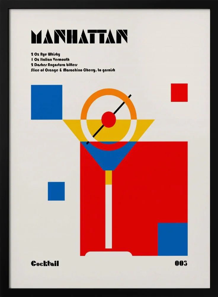 Manhattan Bauhaus Cocktail - Retrodrome Framed Art | Home or Office Art