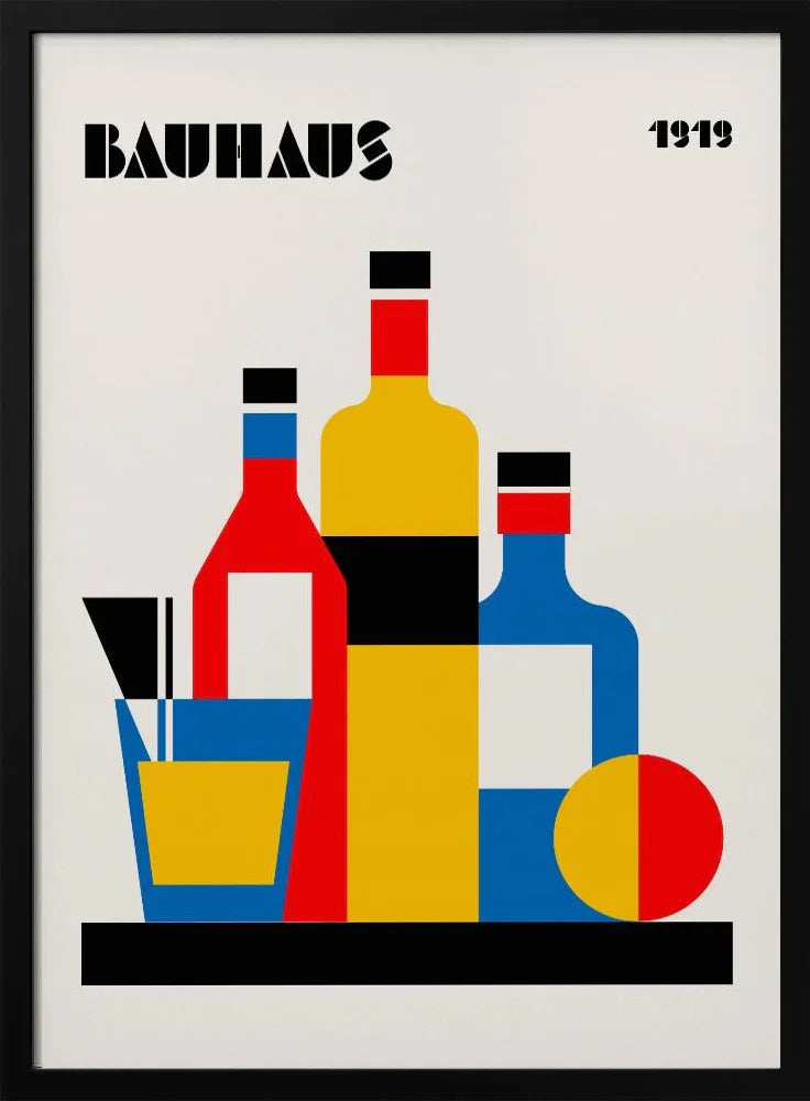 Bauhaus Wine Print - Retrodrome Framed Art | Home or Office Art