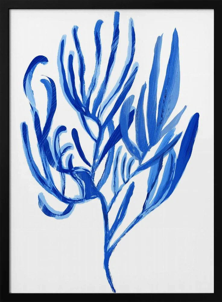 Blue Aquatic Plant Poster 4 - cartissi Framed Art | Home or Office Art