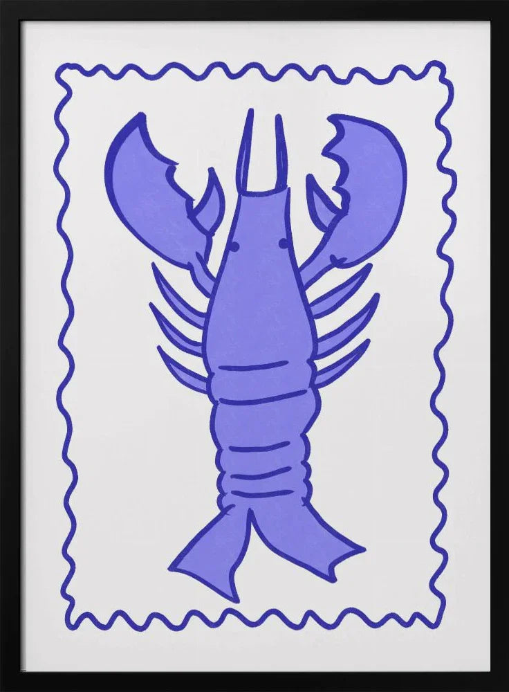 Purple Lobster Stamp - Athene Fritsch Framed Art | Home or Office Art
