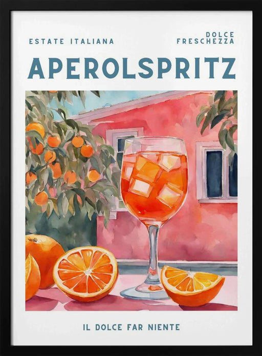 Aperol Spritz, Aquarell, Fresh - Ohkimiko Framed Art | Home or Office Art