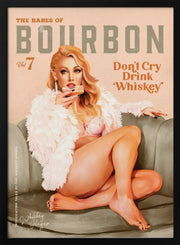 Babes of Bourbon Vol 7 Sexy Vintage Whiskey Pinup Girl - The Whiskey Ginger Framed Art | Home or Office Art