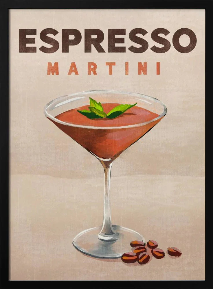 Espresso Martini Cocktail Bar Decor - The Whiskey Ginger Framed Art | Home or Office Art