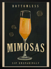 Bottomless Mimosas Art Deco Cocktail Bar Art - The Whiskey Ginger Framed Art | Home or Office Art