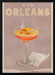 New Orleans Cocktail Travel Poster - The Whiskey Ginger Framed Art | Home or Office Art