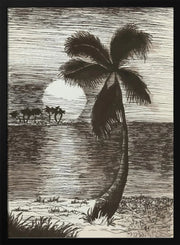 Palm in Sunset Glow - Marika Barsrsind Framed Art | Home or Office Art