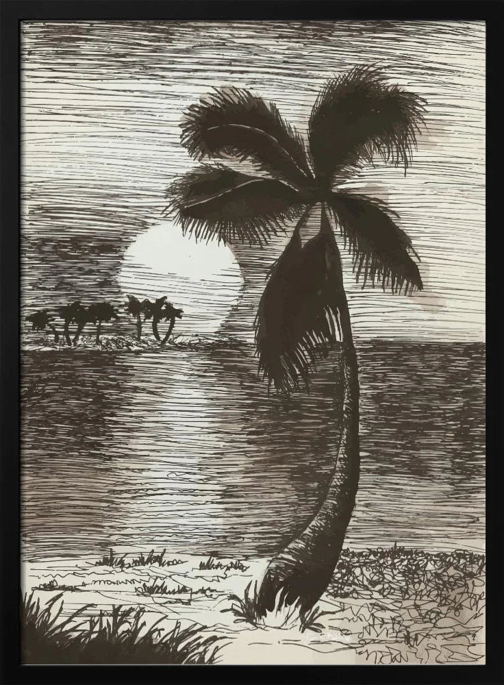 Palm in Sunset Glow - Marika Barsrsind Framed Art | Home or Office Art