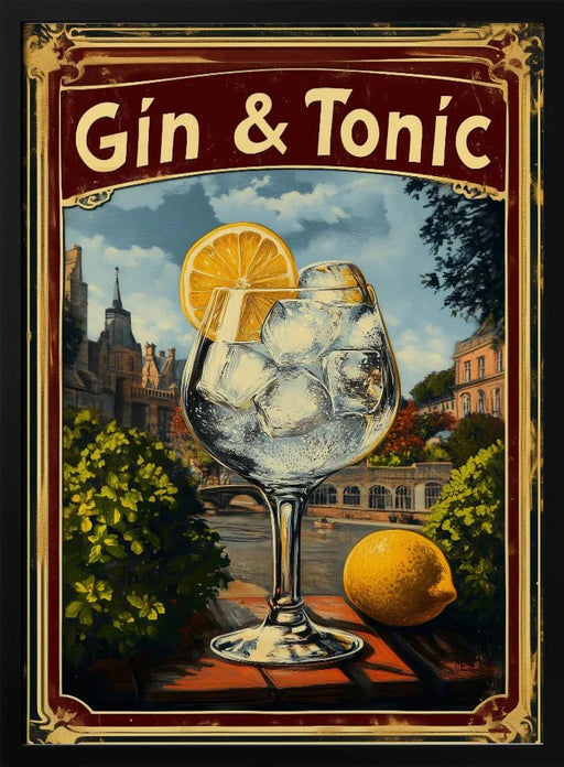 Gin &amp; Tonic Vintage - Andreas Magnusson Framed Art | Home or Office Art