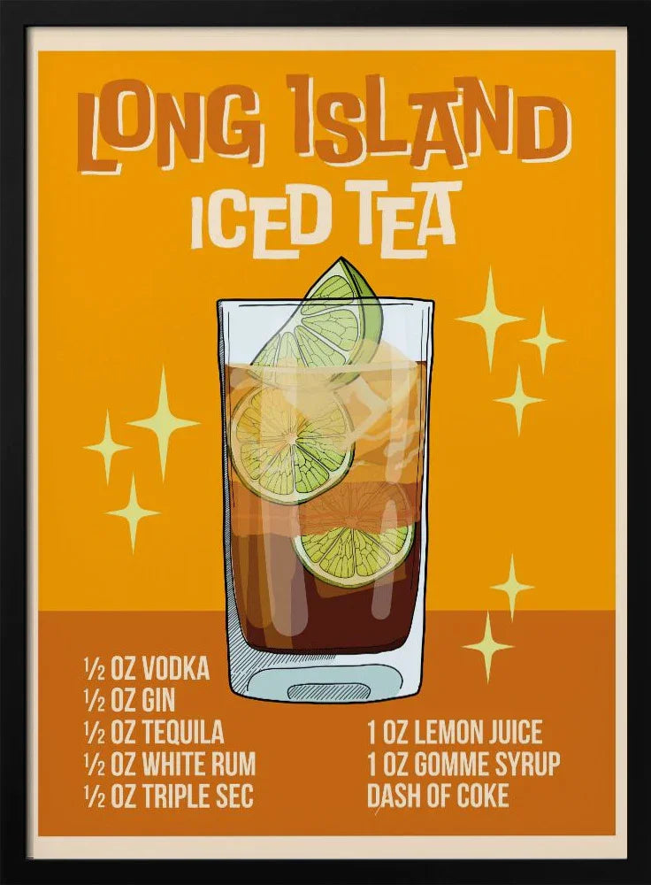 Long Island Iced Tea - WallChart Art Studio Framed Art | Home or Office Art