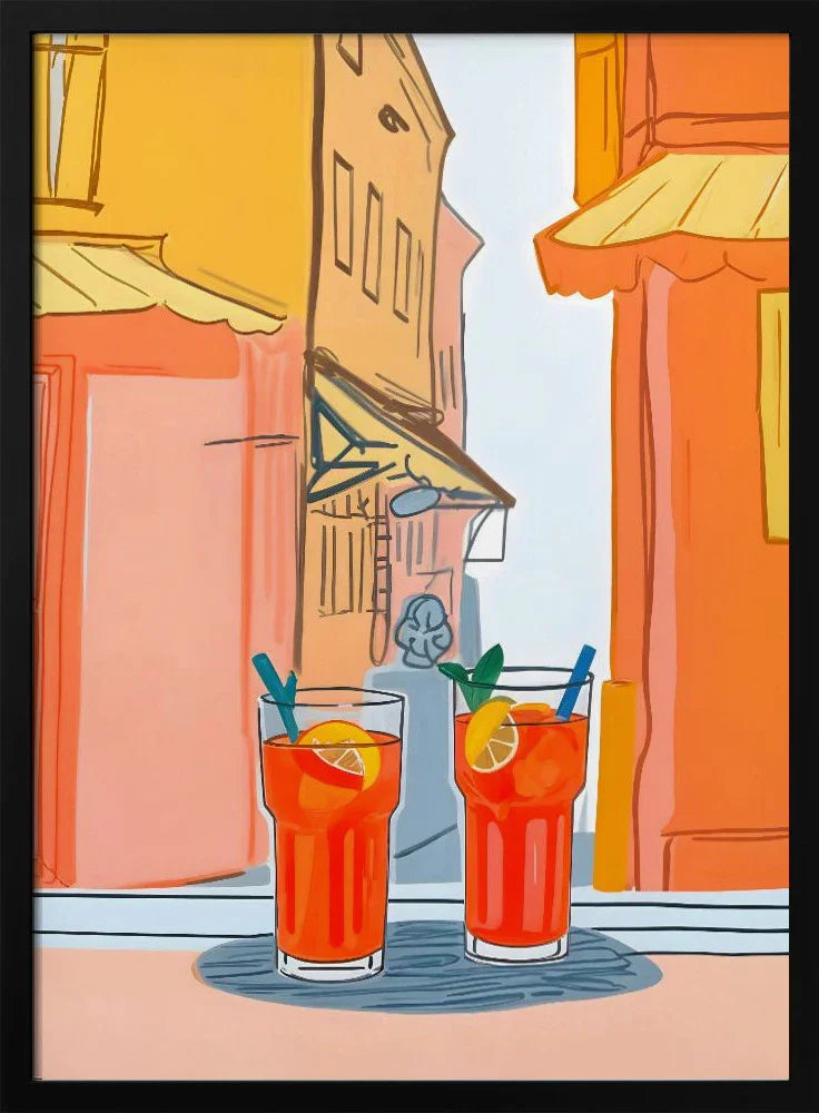 Two Aperols Please! - Uma Gokhale Framed Art | Home or Office Art