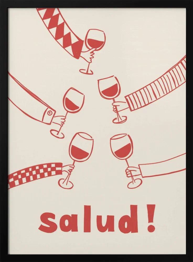 Salud! Wine Party with Friends - Rio Soléy Framed Art | Home or Office Art