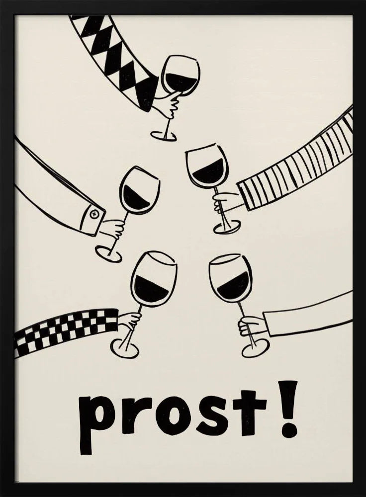 Prost! Wine Party with Friends - Rio Soléy Framed Art | Home or Office Art